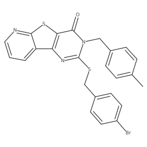 2-((4-bromobenzyl)thio)-3-(4-methylbenzyl)pyrido[3',2':4,5]thieno[3,2-d]pyrimidin-4(3H)-one结构式