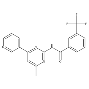 N-(4-methyl-6-pyridin-3-ylpyrimidin-2-yl)-3-(trifluoromethyl)benzamide结构式