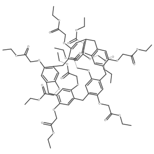 Ethyl 2-[[9,14,19,24,26,28,30,32,34-nonakis(2-ethoxy-2-oxoethoxy)-4-hexacyclo[21.2.2.23,6.28,11.213,16.218,21]pentatriaconta-1(25),3(35),4,6(34),8(33),9,11(32),13(31),14,16(30),18,20,23,26,28-pentadecaenyl]oxy]acetate结构式