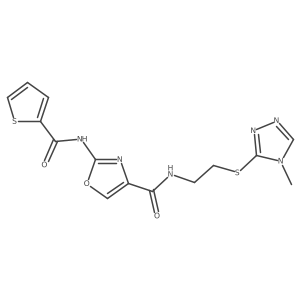 N-(2-((4-methyl-4H-1,2,4-triazol-3-yl)thio)ethyl)-2-(thiophene-2-carboxamido)oxazole-4-carboxamide Structure