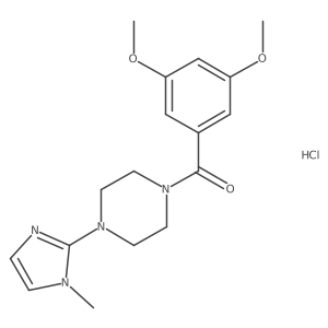 (3,5-dimethoxyphenyl)(4-(1-methyl-1H-imidazol-2-yl)piperazin-1-yl)methanone hydrochloride Structure