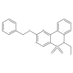 4-(Benzylsulfanyl)-9-ethyl-8lambda6-thia-3,5,9-triazatricyclo[8.4.0.0^{2,7}]tetradeca-1(14),2(7),3,5,10,12-hexaene-8,8-dione结构式