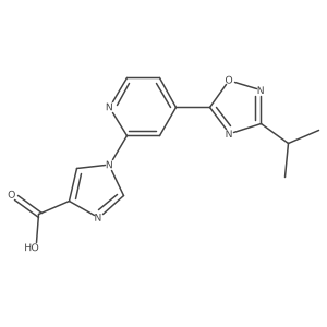 1-(4-[3-(Propan-2-yl)-1,2,4-oxadiazol-5-yl]pyridin-2-yl)-1h-imidazole-4-carboxylic acid结构式