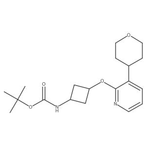 tert-butyl (3-((3-(tetrahydro-2H-pyran-4-yl)pyridin-2-yl)oxy)cyclobutyl)carbamate Structure