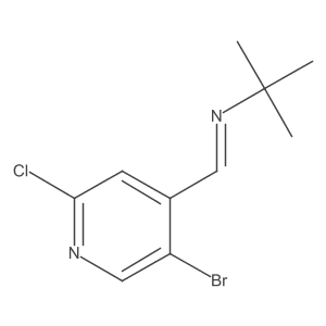 N-((5-bromo-2-chloropyridin-4-yl)methylene)-2-methylpropan-2-amine Structure
