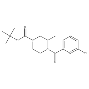 Tert-butyl 4-(6-chloropyridine-2-carbonyl)-3-methylpiperazine-1-carboxylate结构式