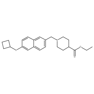 Ethyl 1-((6-cyclobutoxynaphthalen-2-yl)methyl)piperidine-4-carboxylate结构式