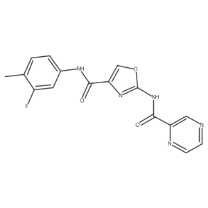 N-(3-fluoro-4-methylphenyl)-2-(pyrazine-2-carboxamido)oxazole-4-carboxamide结构式