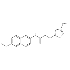 3-(3-methoxy-1,2-oxazol-5-yl)-N-(7-methoxyquinolin-3-yl)propanamide结构式