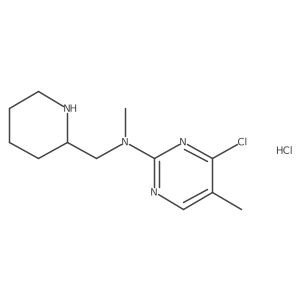 4-chloro-N,5-dimethyl-N-(piperidin-2-ylmethyl)pyrimidin-2-amine hydrochloride结构式