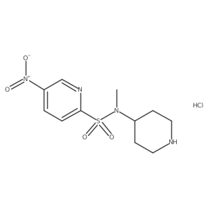 N-methyl-5-nitro-N-(piperidin-4-yl)pyridine-2-sulfonamide hydrochloride结构式