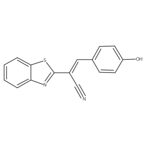 (2E)-2-(1,3-benzothiazol-2-yl)-3-(4-hydroxyphenyl)prop-2-enenitrile结构式
