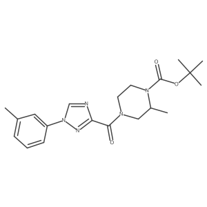 2-Methyl-4-(1-m-tolyl-1H-[1,2,4]triazole-3-carbonyl)-piperazine-1-carboxylic acid tert-butyl ester结构式