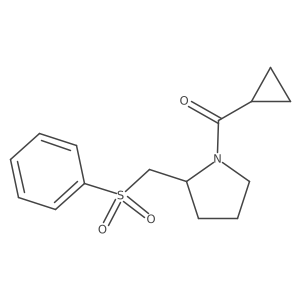 Cyclopropyl(2-((phenylsulfonyl)methyl)pyrrolidin-1-yl)methanone结构式