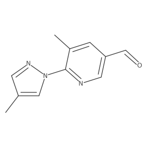 5-Methyl-6-(4-methyl-1H-pyrazol-1-YL)pyridine-3-carbaldehyde结构式