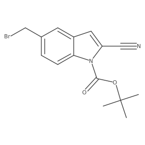 tert-butyl 5-(bromomethyl)-2-cyano-1H-indole-1-carboxylate Structure