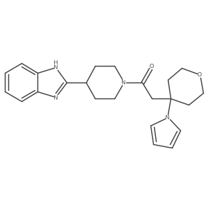 1-[4-(1H-benzimidazol-2-yl)piperidin-1-yl]-2-[4-(1H-pyrrol-1-yl)tetrahydro-2H-pyran-4-yl]ethanone Structure