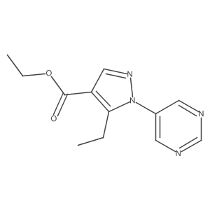 Ethyl 5-ethyl-1-(pyrimidin-5-yl)-1H-pyrazole-4-carboxylate Structure