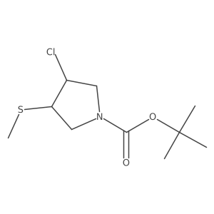 Tert-butyl 3-chloro-4-(methylsulfanyl)pyrrolidine-1-carboxylate结构式