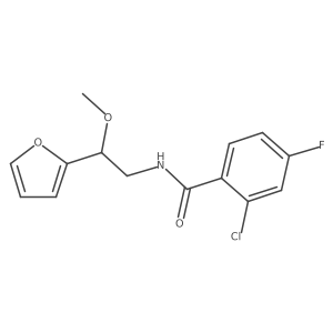 2-chloro-4-fluoro-N-[2-(furan-2-yl)-2-methoxyethyl]benzamide结构式