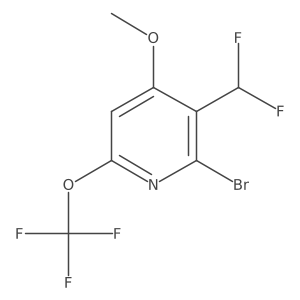 2-Bromo-3-(difluoromethyl)-4-methoxy-6-(trifluoromethoxy)pyridine结构式