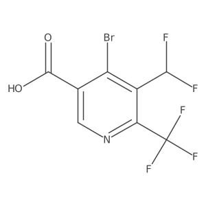 4-Bromo-5-(difluoromethyl)-6-(trifluoromethyl)nicotinic acid Structure