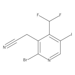 2-(2-Bromo-4-(difluoromethyl)-5-iodopyridin-3-yl)acetonitrile结构式