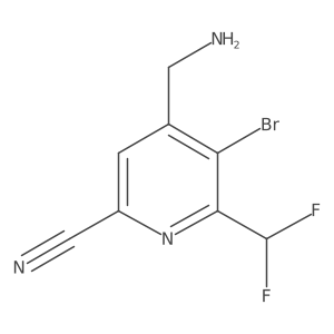 4-(Aminomethyl)-5-bromo-6-(difluoromethyl)picolinonitrile结构式