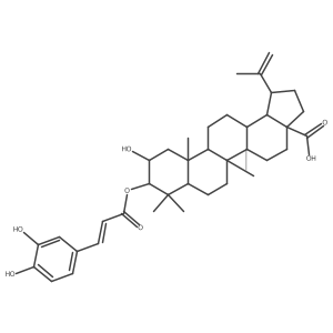 (2I+/-,3I(2))-3-[[(2E)-3-(3,4-Dihydroxyphenyl)-1-oxo-2-propen-1-yl]oxy]-2-hydroxylup-20(29)-en-28-oic acid Structure