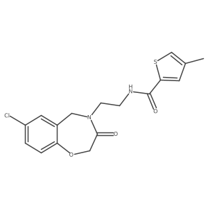 N-(2-(7-chloro-3-oxo-2,3-dihydrobenzo[f][1,4]oxazepin-4(5H)-yl)ethyl)-4-methylthiophene-2-carboxamide Structure
