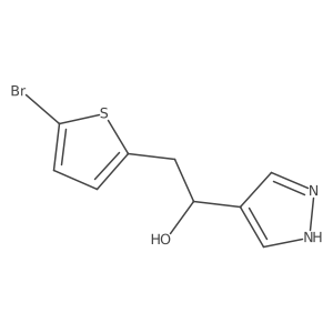 2-(5-Bromothiophen-2-yl)-1-(1H-pyrazol-4-yl)ethan-1-ol结构式