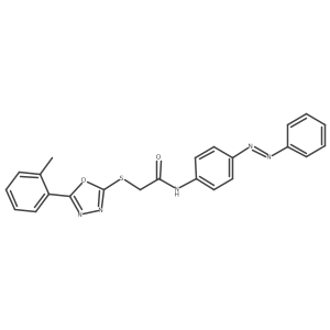 Acetamide, 2-[[5-(2-methylphenyl)-1,3,4-oxadiazol-2-yl]thio]-N-[4-(2-phenyldiazenyl)phenyl]- Structure