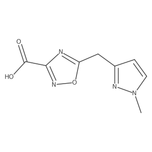5-[(1-methyl-1H-pyrazol-3-yl)methyl]-1,2,4-oxadiazole-3-carboxylic acid结构式