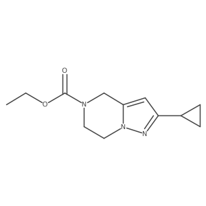 ethyl 2-cyclopropyl-6,7-dihydropyrazolo[1,5-a]pyrazine-5(4H)-carboxylate结构式