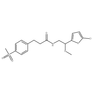 N-(2-(5-chlorothiophen-2-yl)-2-methoxyethyl)-3-(4-(methylsulfonyl)phenyl)propanamide结构式