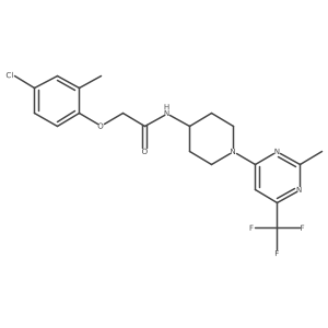 2-(4-chloro-2-methylphenoxy)-N-(1-(2-methyl-6-(trifluoromethyl)pyrimidin-4-yl)piperidin-4-yl)acetamide Structure
