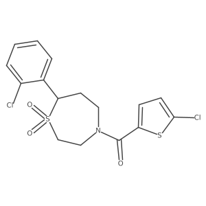 (7-(2-Chlorophenyl)-1,1-dioxido-1,4-thiazepan-4-yl)(5-chlorothiophen-2-yl)methanone结构式