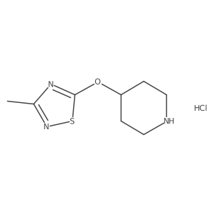 3-Methyl-5-(piperidin-4-yloxy)-1,2,4-thiadiazole hydrochloride结构式