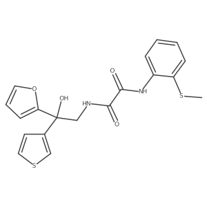 N1-(2-(furan-2-yl)-2-hydroxy-2-(thiophen-3-yl)ethyl)-N2-(2-(methylthio)phenyl)oxalamide结构式