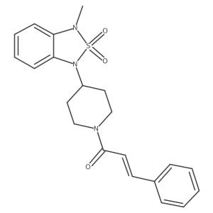 (E)-1-(4-(3-methyl-2,2-dioxidobenzo[c][1,2,5]thiadiazol-1(3H)-yl)piperidin-1-yl)-3-phenylprop-2-en-1-one结构式