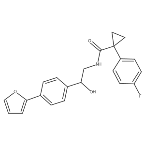 1-(4-fluorophenyl)-N-{2-[4-(furan-2-yl)phenyl]-2-hydroxyethyl}cyclopropane-1-carboxamide结构式