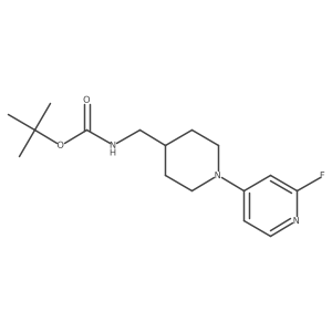 Tert-butyl ((1-(2-fluoropyridin-4-yl)piperidin-4-yl)methyl)carbamate结构式