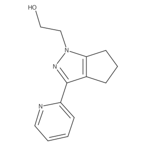 2-(3-(pyridin-2-yl)-5,6-dihydrocyclopenta[c]pyrazol-1(4H)-yl)ethan-1-ol结构式