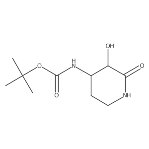 tert-butyl N-(3-hydroxy-2-oxopiperidin-4-yl)carbamate结构式