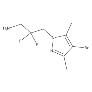 3-(4-bromo-3,5-dimethyl-1H-pyrazol-1-yl)-2,2-difluoropropan-1-amine Structure