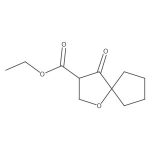 Ethyl 4-oxo-1-oxaspiro[4.4]nonane-3-carboxylate结构式
