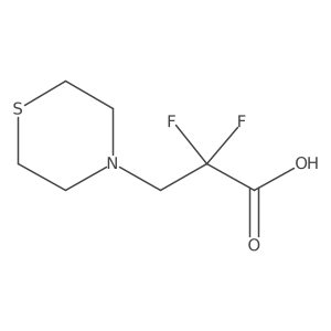 2,2-Difluoro-3-(thiomorpholin-4-yl)propanoic acid结构式