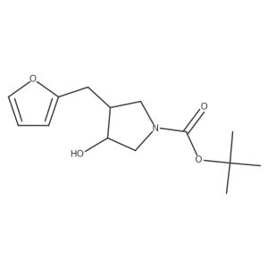 Tert-butyl 3-[(furan-2-yl)methyl]-4-hydroxypyrrolidine-1-carboxylate结构式