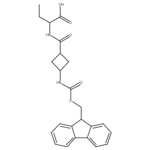 (2S)-2-{[(1rs,3rs)-3-({[(9H-fluoren-9-yl)methoxy]carbonyl}amino)cyclobutyl]formamido}butanoic acid Structure