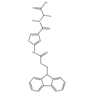 (2S)-2-{1-[2-({[(9H-fluoren-9-yl)methoxy]carbonyl}amino)-1,3-thiazol-4-yl]-N-methylformamido}propanoic acid Structure